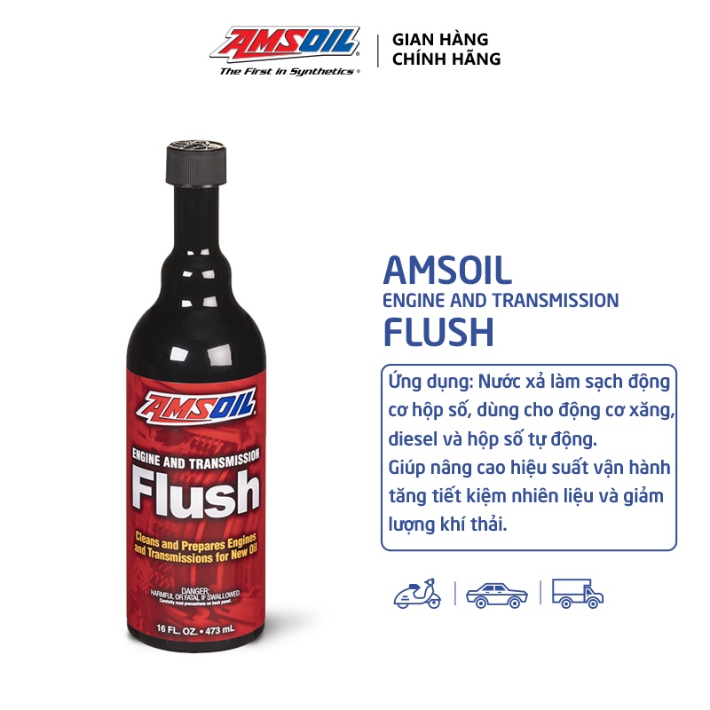 Dung Dịch Làm Sạch Động Cơ Và Hộp Số Amsoil Flush 473ml