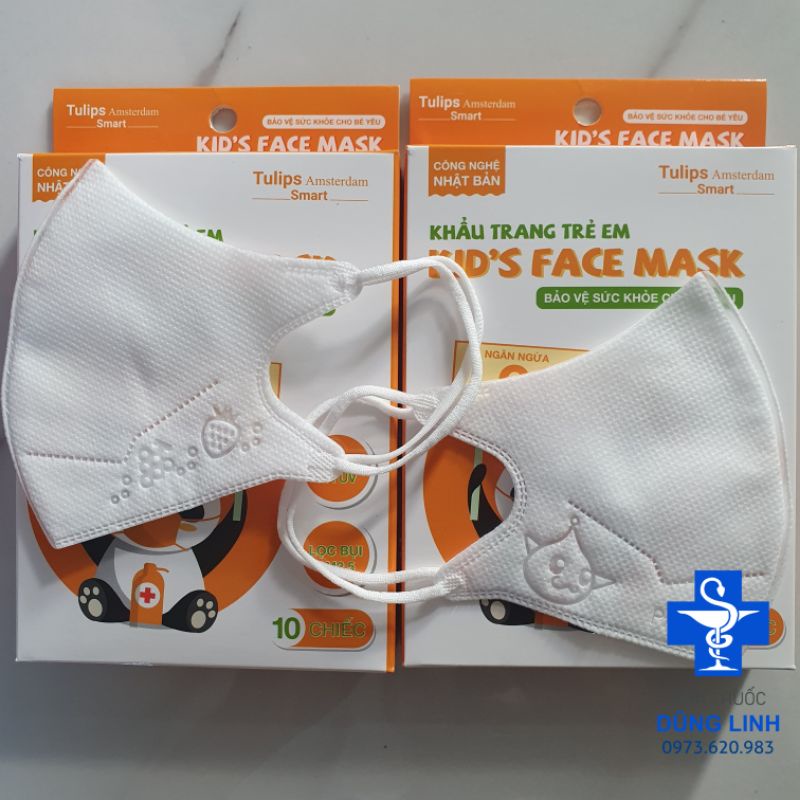 Khẩu trang Tulips 3d trẻ em Chính hãng sử dụng công nghệ dập nhật (Kids Face mask 3d ) | BigBuy360 - bigbuy360.vn