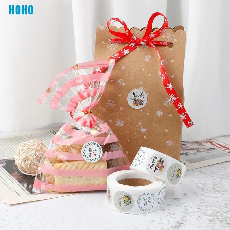 Cuộn 500 Nhãn Dán Họa Tiết Chữ Thank You Thiết Kế Độc Đáo Trang Trí Đa Dụng