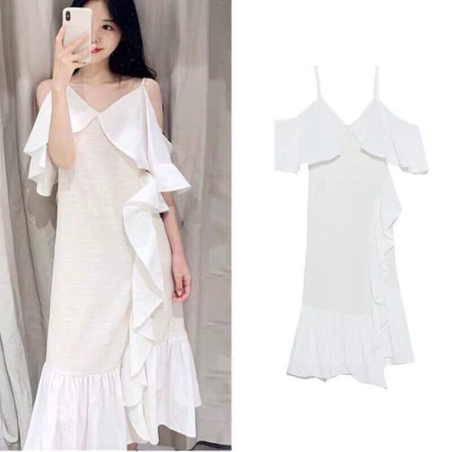 Váy 2 dây bèo s :50-55kg m:55-60kg