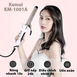 Máy uốn tóc Kemei-1001A cao cấp với 4 mức nhiệt độ phù hợp với mọi loại tóc dùng để uốn lọn, uốn xoăn tóc tự nhiên
