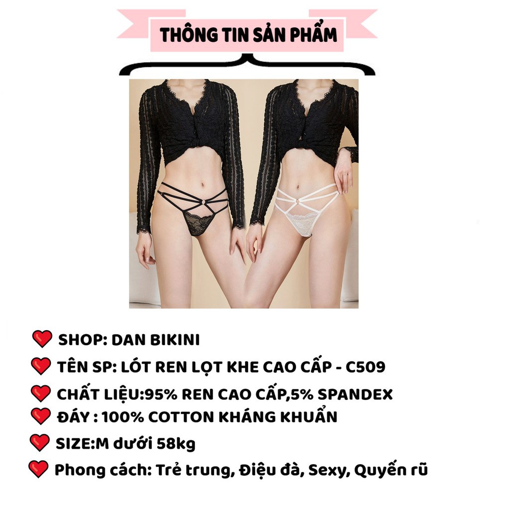 Quần Lọt Khe Nữ - Quần Lót Lọt Khe Sexy Ren Lọt Khe cao cấp phối cạp đan chéo cá tính gợi cảm mã C509