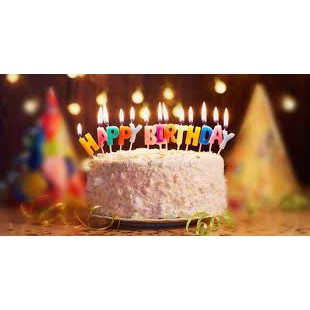 Nến Sinh Nhật chữ Happy Birthday mạ vàng , màu bac, màu vàng ,màu hồng, nhiều màu , trang trí bánh kem .