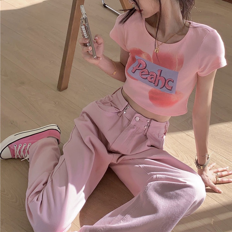 Quần jean IELGY ống rộng phong cách Hàn Quốc trẻ trung thời trang