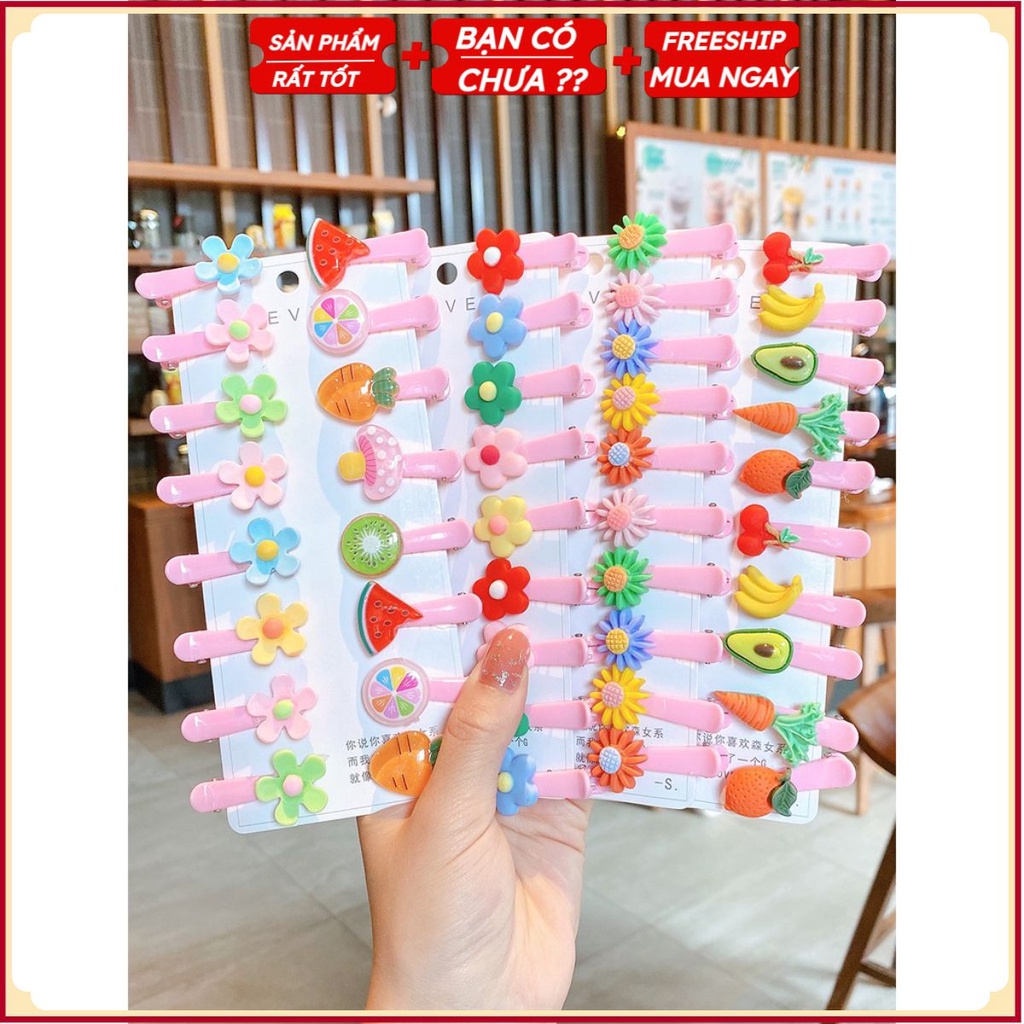 PVN29736 Set 10 Kẹp Tóc Họa Tiết Xinh Xắn Cho Bé Gái T2