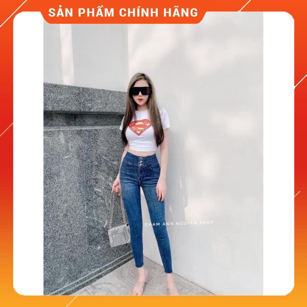 freeship quần jeans nữ cạp cao 3 khuy mẫu mới mẫu mới