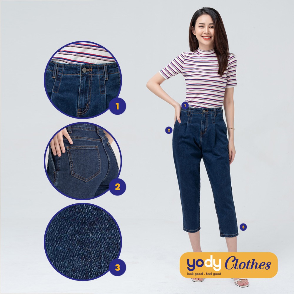 Quần jean baggy nữ YODY lưng cao co giãn tốt tôn dáng QJN3076 | BigBuy360 - bigbuy360.vn