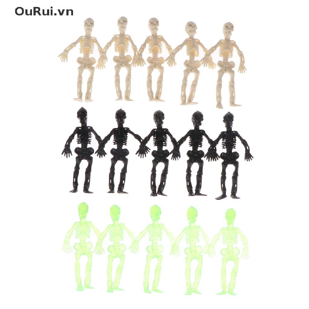 Bộ 5 Món Đồ Chơi Đầu Lâu Zombie Bằng PVC Trang Trí Tiệc Halloween