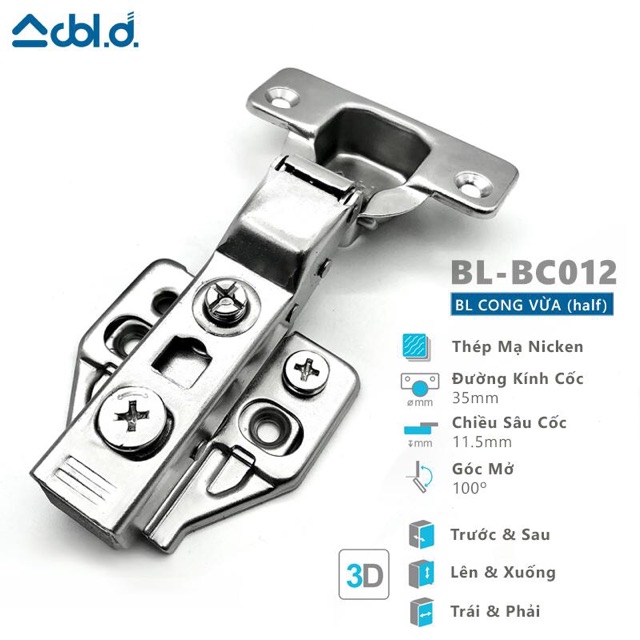 Bản lề 3D tháo lắp nhanh
