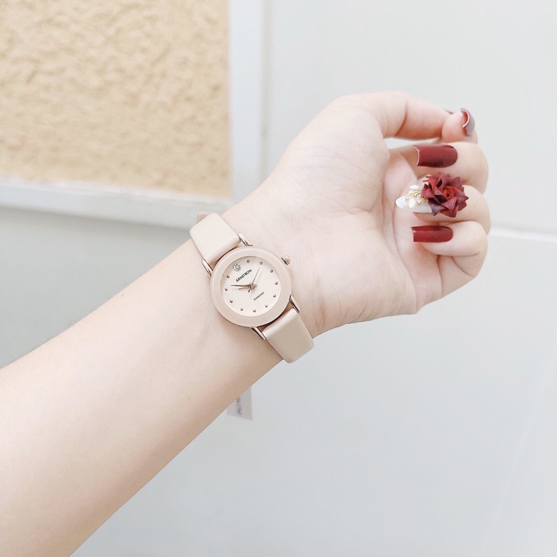 Đồng Hồ Nữ Armitron Size 24mm Dây Da Nude
