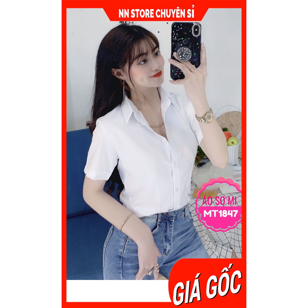 Áo sơ mi nữ tay ngắn chất mềm đẹp MT1847 🛑 Áo sơ mi công sở nữ