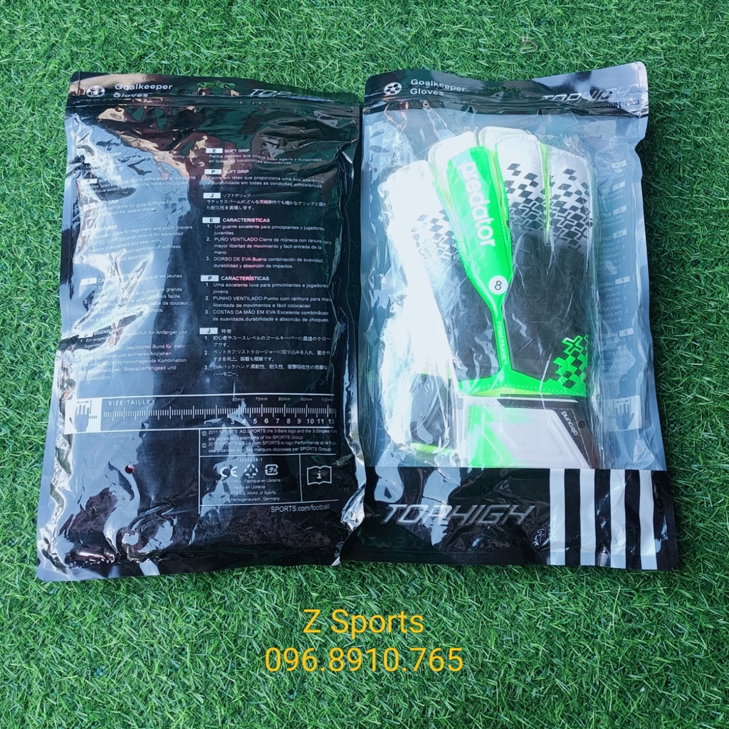 Găng tay thủ môn, găng tay bắt bóng Predator Adidas có xương bảo vệ cao cấp, chống nước