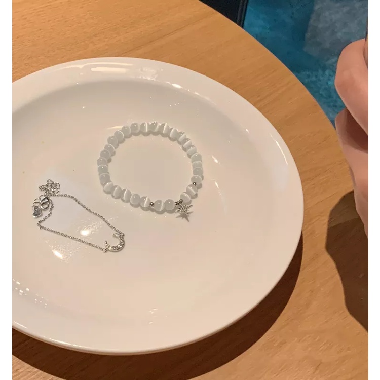 Cod Qipin Bộ Vòng Tay Trang Sức Chuỗi Hạt Mặt Trăng Ngôi Sao Phong Cách Hàn Quốc Thời Trang Mùa Hè