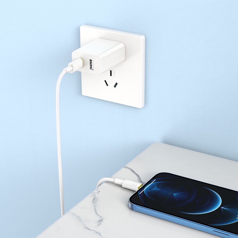 Dây cáp sạc nhanh HOCO. U109 20W PD USB C cao cấp an toàn thích hợp cho iPhone Mini 12 13 14 Pro Max