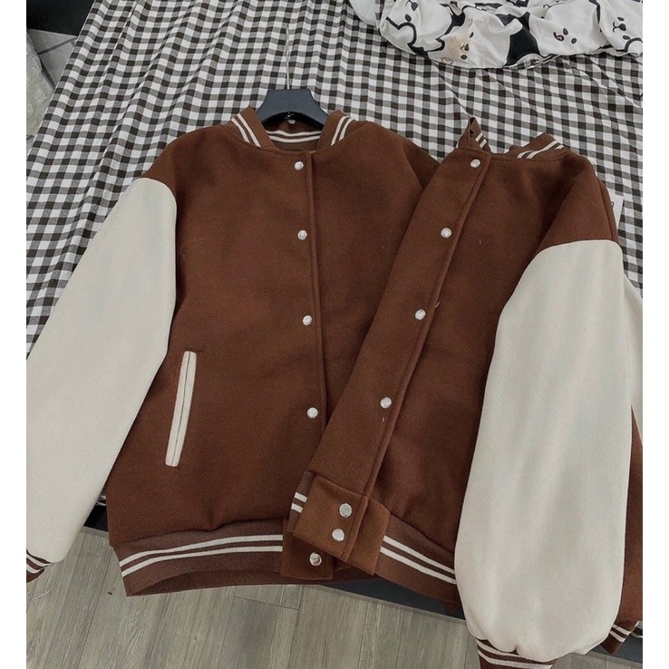Áo Bomber Dạ Nâu Nữ [ FREESHIP] Áo Khoác Chất Dạ Cá Tính Ulzzang