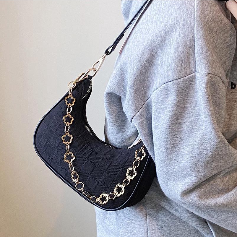 Túi Xách JASMIN NOIR Đeo Chéo Họa Tiết Sọc Caro Thời Trang Cho Nữ