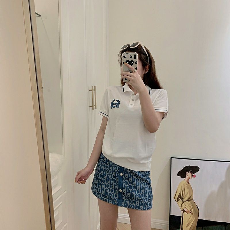 set áo cổ bẻ mix chân váy cúc ngọc | BigBuy360 - bigbuy360.vn