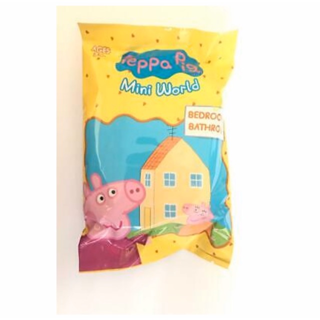 Set mini đồ chơi Peppa Pig chính hãng chủ đề phòng ngủ và phòng tắm