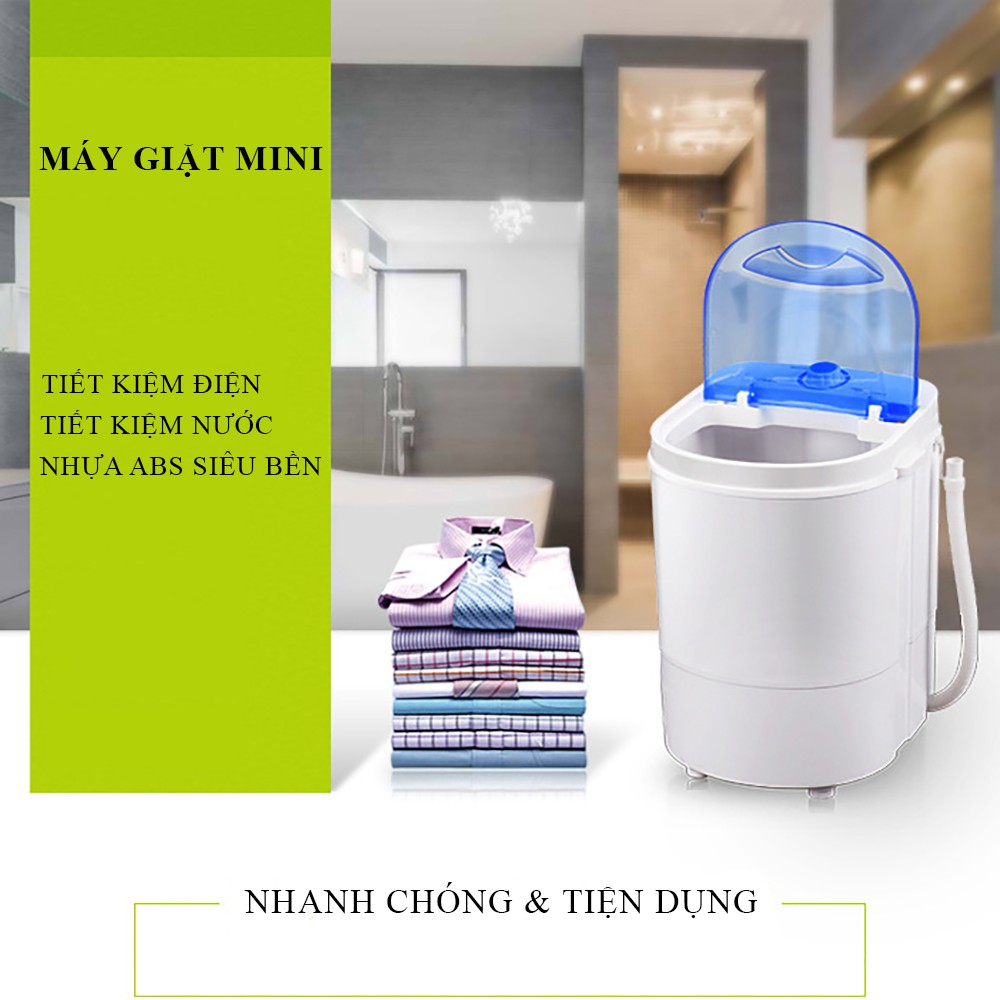 Máy giặt Mini nhỏ ngọn siêu tiết kiệm công suất 260W, dung lượng 4.2kg, Tiết kiệm nước, điện, BẢO HÀNH 2 NĂM