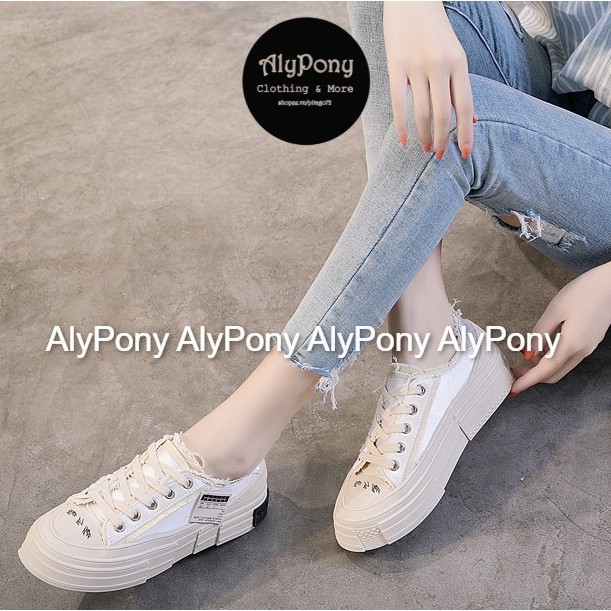 Giày Thể Thao Nữ AlyPony 2021 Xvessel Đế Gỗ Mẫu Mới - GXR