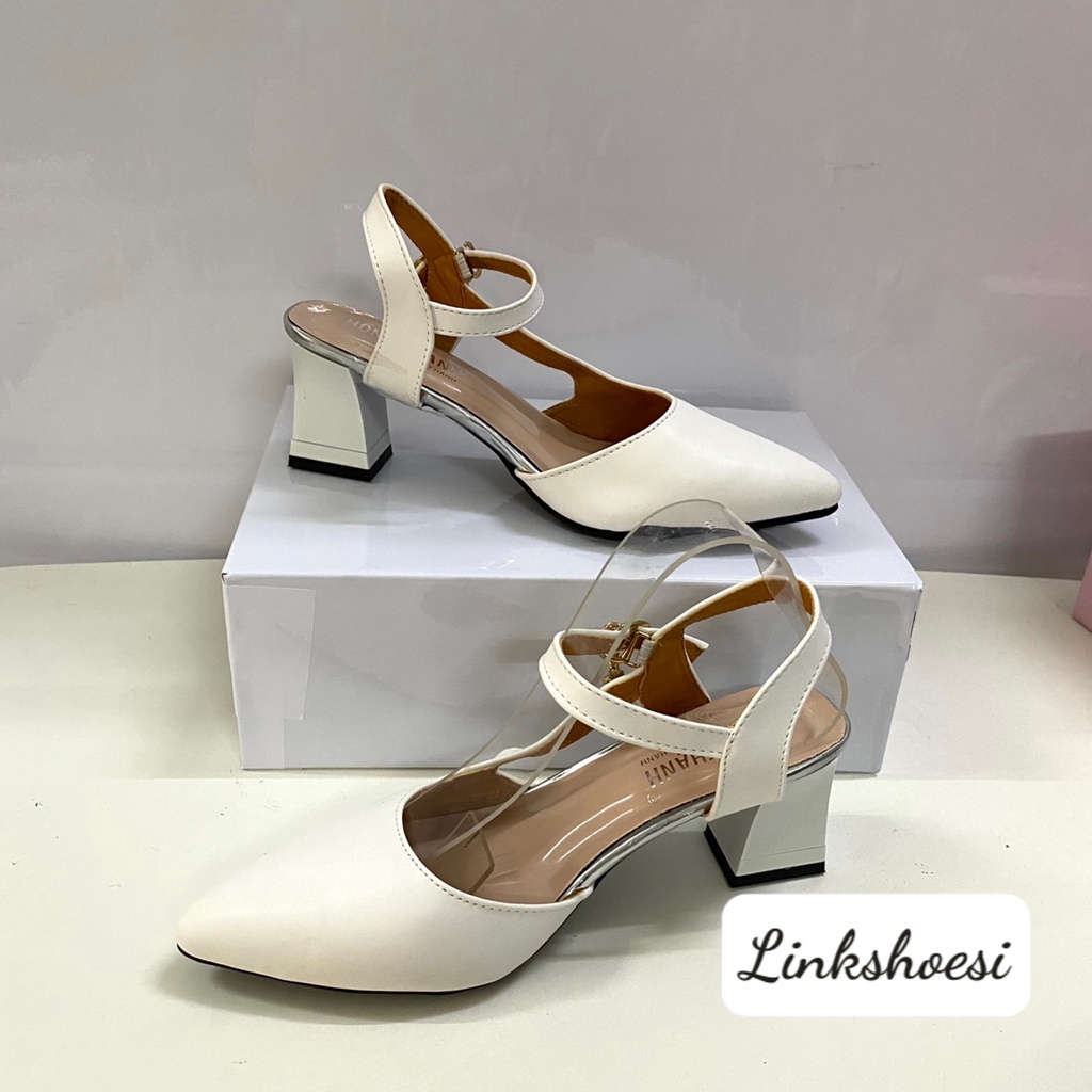 Giày sandan bít mũi kiểu dáng thời trang có đính hạt xoàn 2 màu đen trắng mã sản phẩm TT215