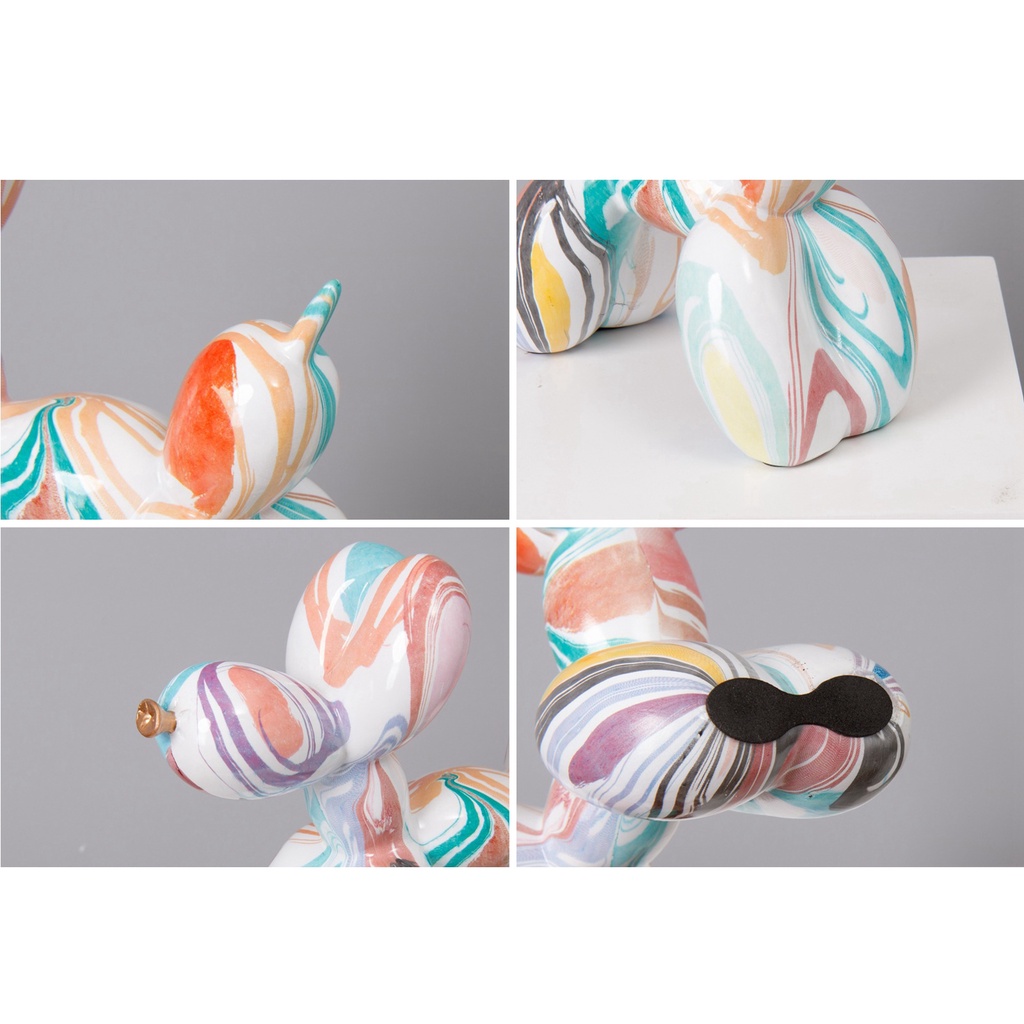 Tượng Cún Bong Bóng Bằng Nhựa Resin Trang Trí Phòng Khách Nghệ Thuật