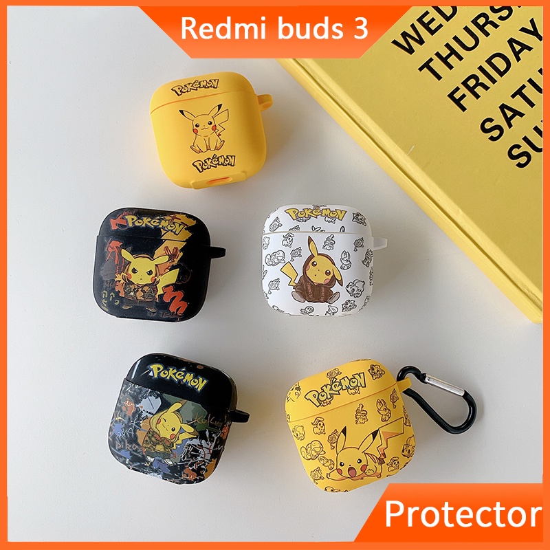 Vỏ bảo vệ hộp sạc Tai nghe không dây Xiaomi Redmi Buds 3 TWS redmi buds3PRO bằng silicon hình Pikachu