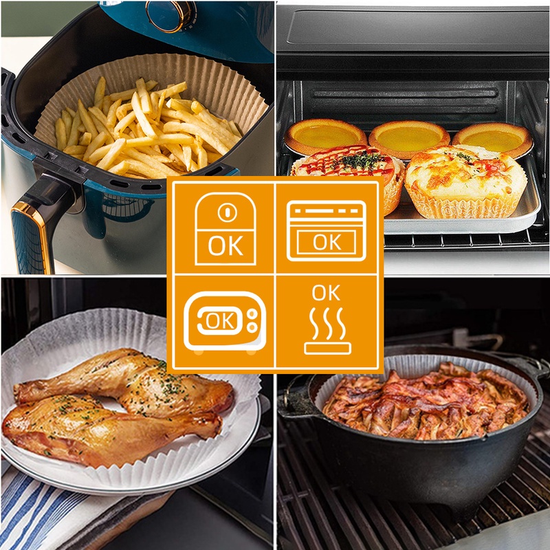 Bộ 50 Giấy Lót Nồi Chống Dính Dùng Một Lần Chịu Nhiệt Cao 20cm Tiện Dụng