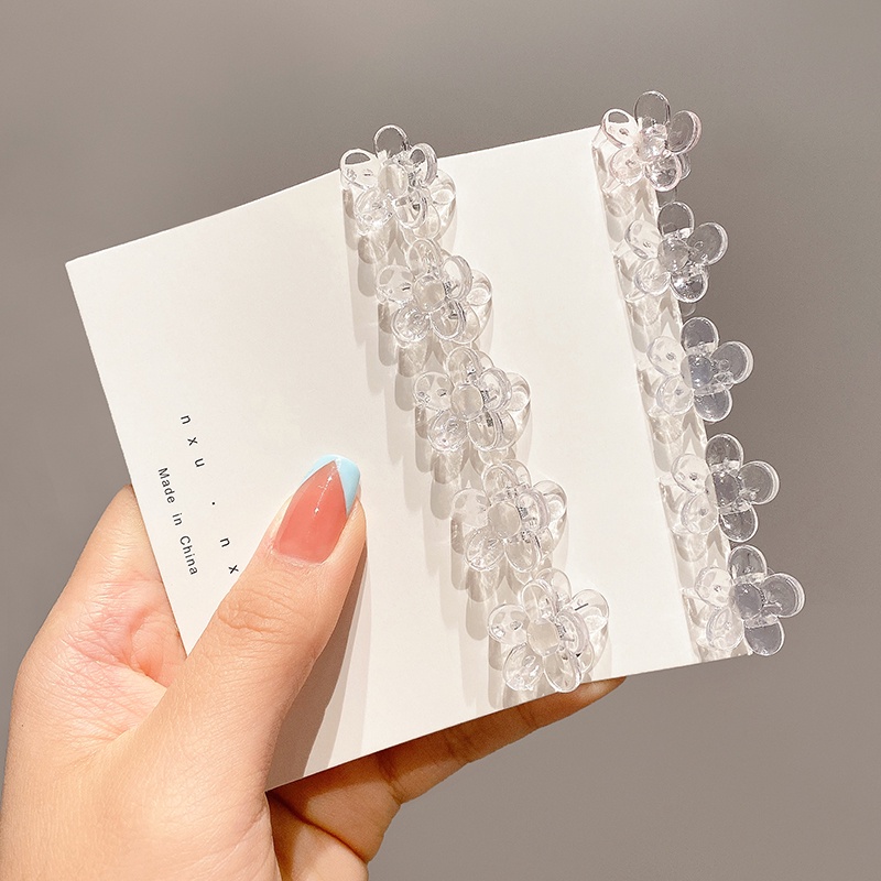Set Kẹp Tóc Hình Hoa Bằng Acrylic Dễ Thương Phong Cách Hàn Quốc