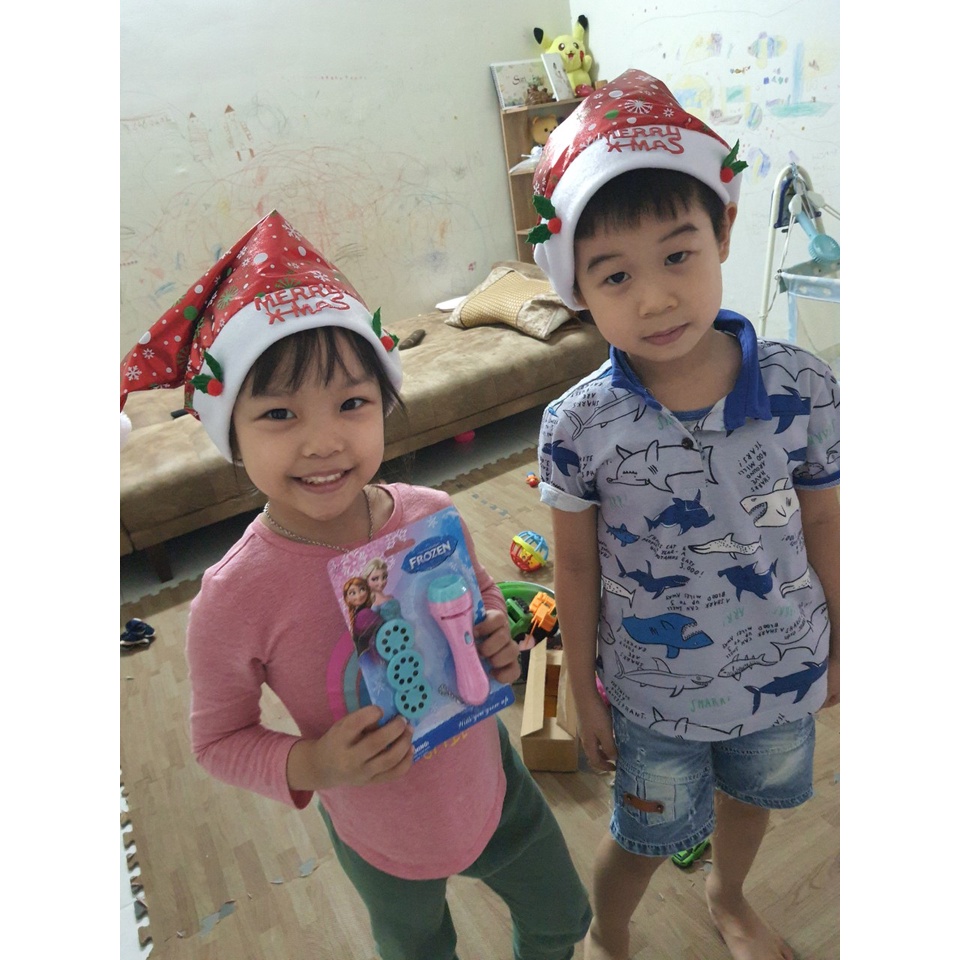 Mũ Noel Nhung Bông Tuyết Nhũ Lấp Lánh