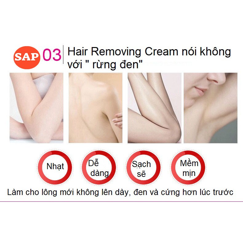 Kem tẩy lông Hair Removing Tẩy Hết Các Loại Lông, Tẩy Lông Chân, Wax Lông Nách, Chân, Bikini Mà Không Đau Rát