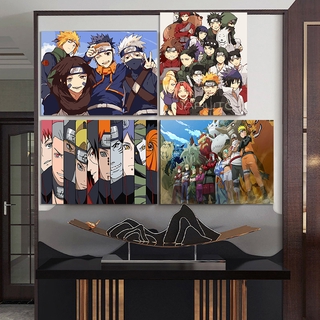 Bộ tranh sơn dầu thủ công hình Naruto không có khung Wcl02