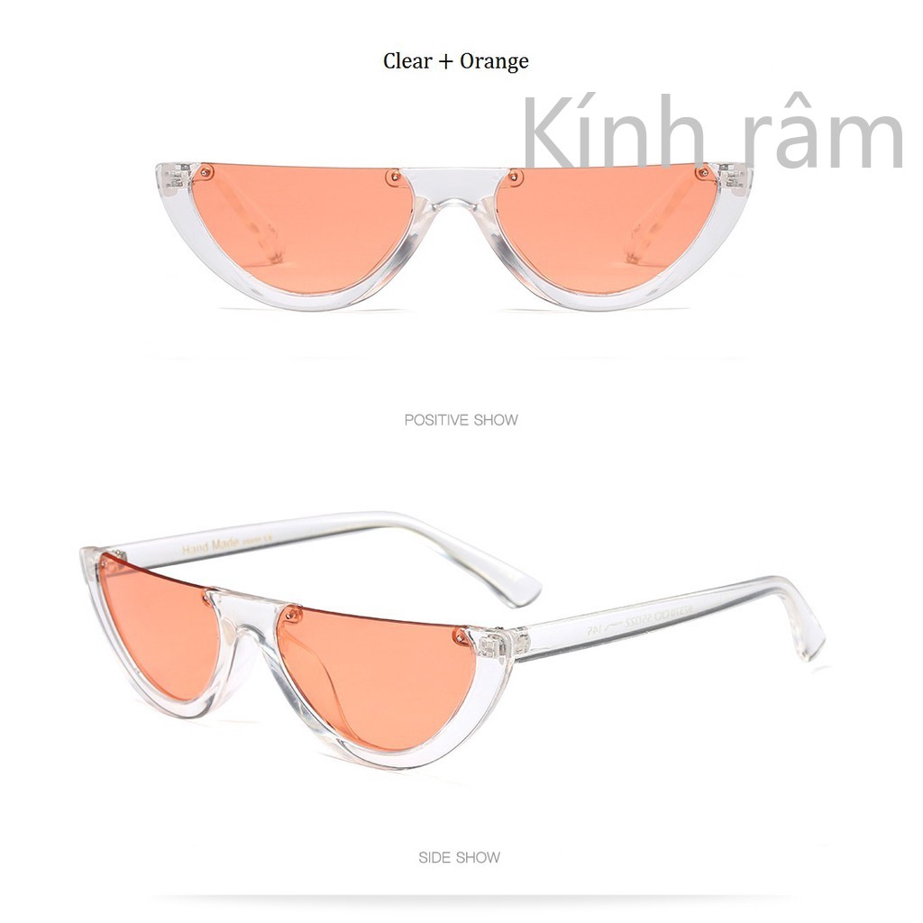 Cool Trendy Half Frame Cat Eye Sunglasses Women Fashion