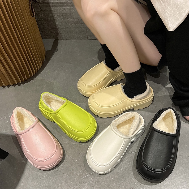 Tikp Giày nữ Giày cao gót Giày nam Dép Dép Bông Không thấm nước Nữ Đi Trong Nhà Chống Trượt Giữ Ấm Chân Chống trơn trượt 5 Màu Size: 36-41