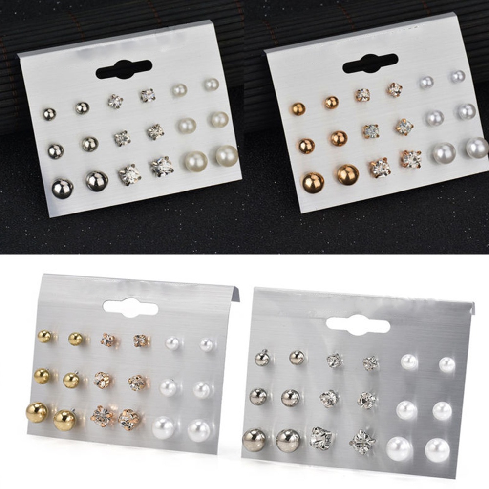 Set 6/9/12 cặp bông tai thời trang cho nữ