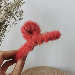 Dành Cho Nữ Cô Gái Thu Đông Hàn Quốc Hairgrip Kích Thước Lớn Lông Thú Giả Vuốt Tóc