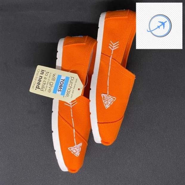 Giày toms Xương Cá CAM, ORANGE (Đế cao su đúc)