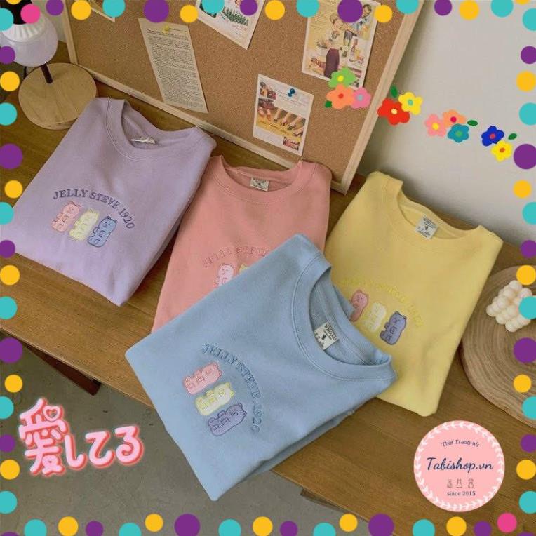 [THIẾT KẾ] Áo sweater nữ cổ tròn hình gấu Tabishop áo hoodie nỉ form rộng  phong cách ulzzang Hàn Qu