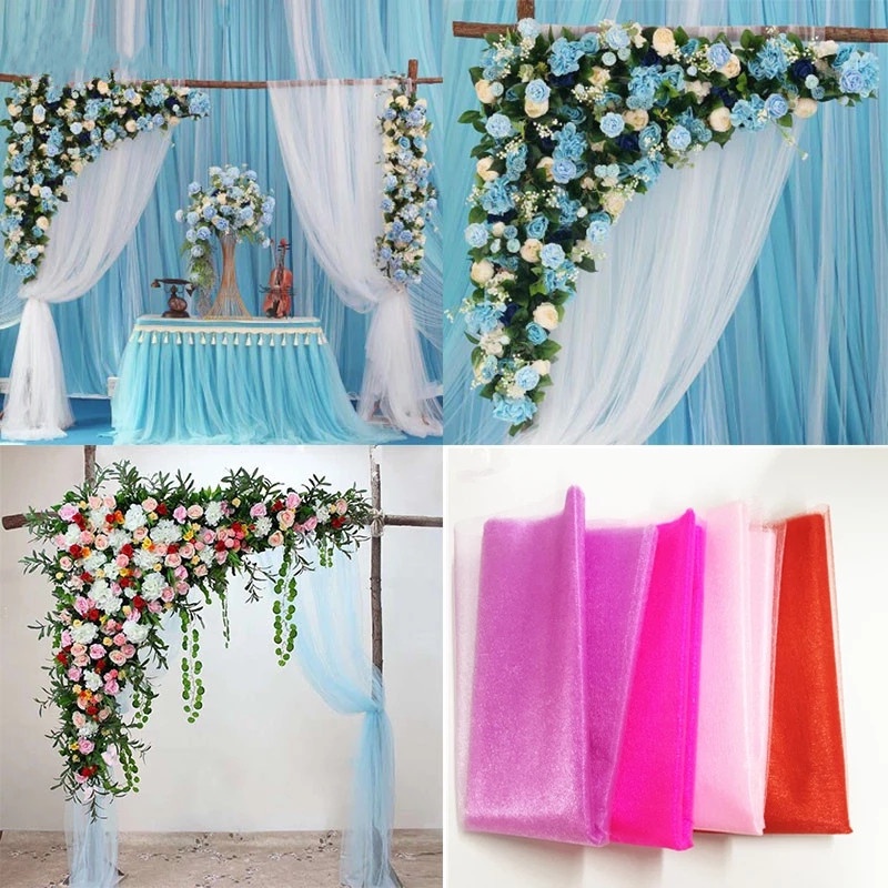 Cuộn Vải Tuyn 25 Yard Trải Bàn Trang Trí Đa Ứng Dụng