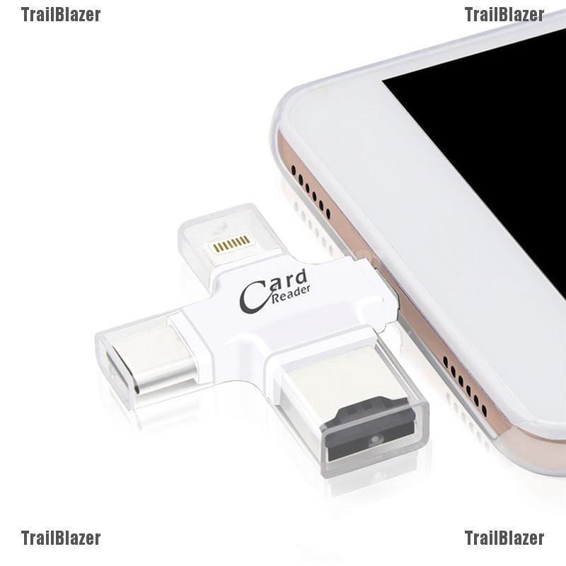 Đầu đọc thẻ nhớ và USB 4 trong 1 tiện lợi cho IOS iPhone Android