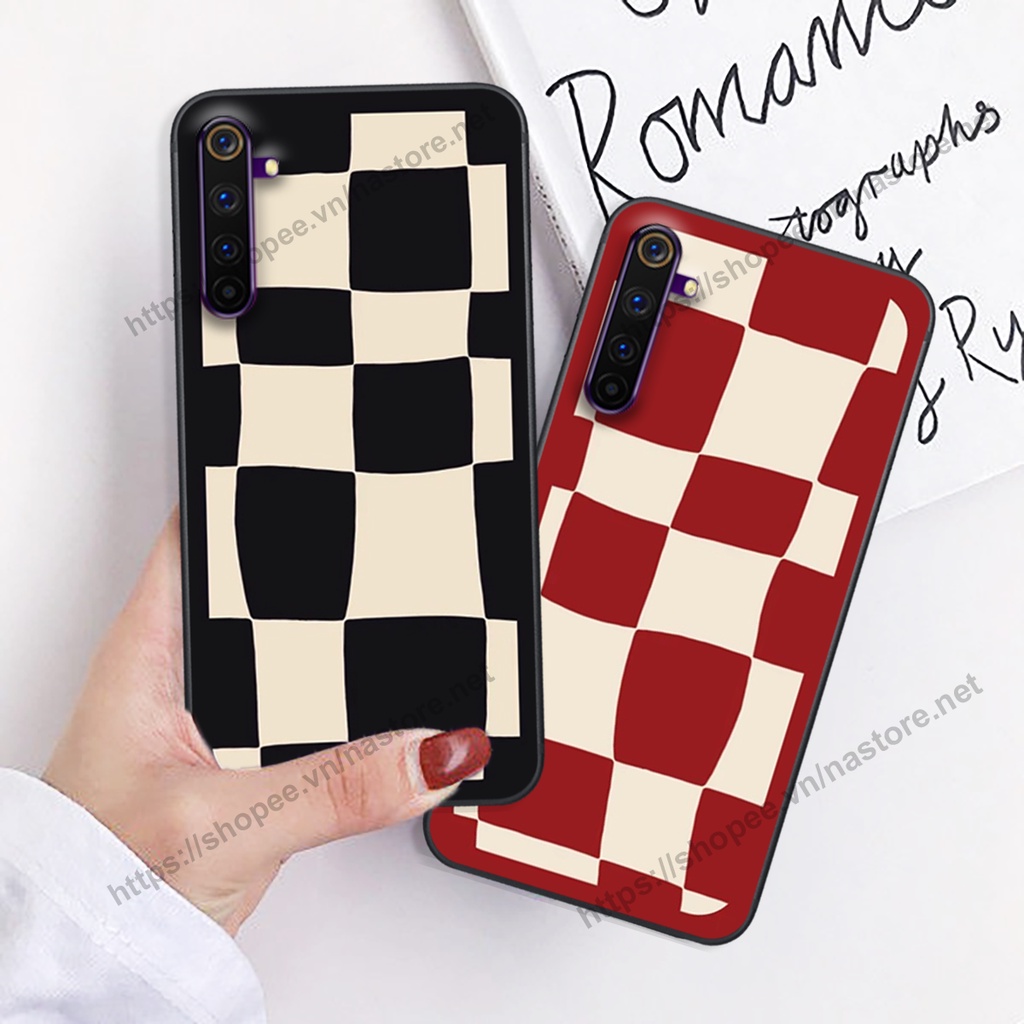 Ốp lưng Realme 6 / Realme 6 Pro mặt cười, họa tiết caro đơn giản đẹp cute