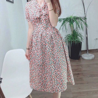 Váy hoa nhí buộc nơ