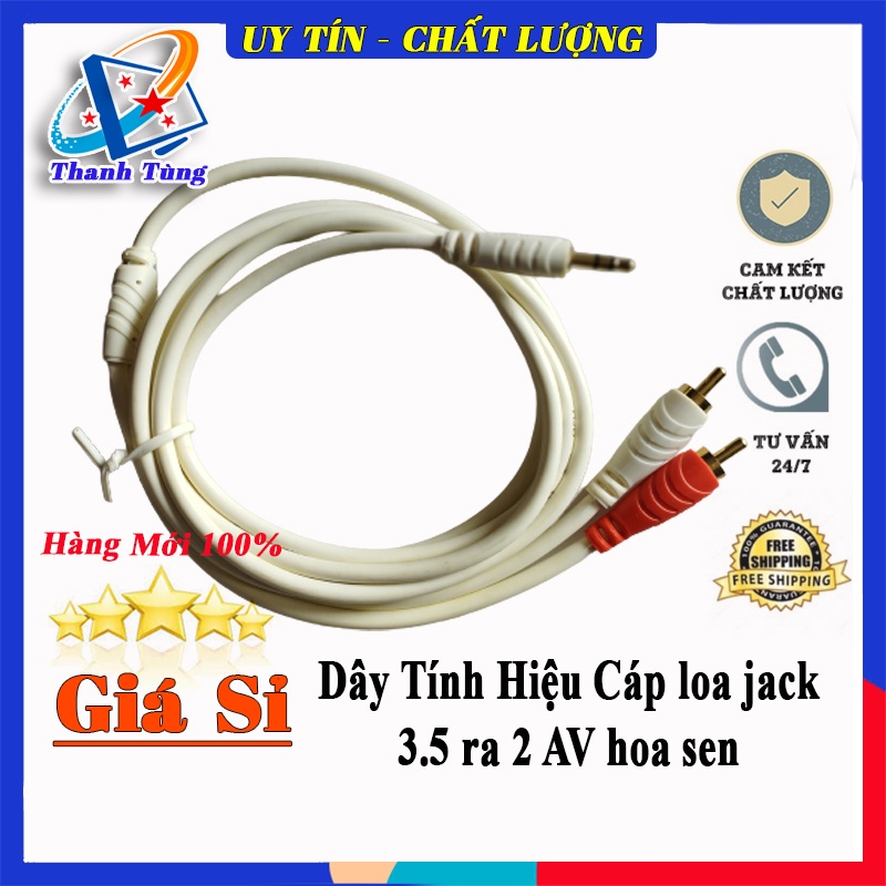 Dây Tính Hiệu Cáp loa jack 3.5 ra 2 AV hoa sen dài 1.8M 3M 5M 10M 15M CAO CẤP