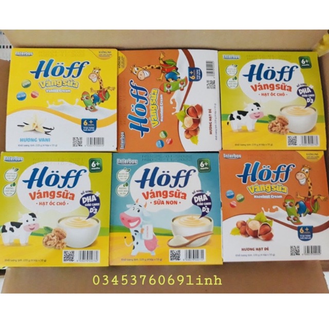 24 Hộp Váng sữa Hoff mix 4 vị ( sữa non, óc chó, vani, hạt dẻ)