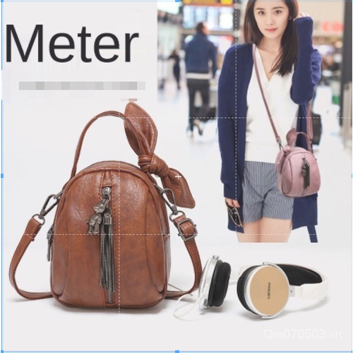 Túi Đeo Chéo Mini Đựng Điện Thoại Ba Lớp Phong Cách Retro Chất Lượng Cao Cho Nữ