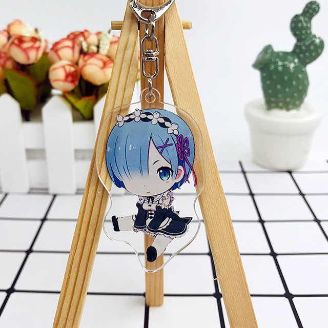 Móc khoá Mica anime Re:Zero kara Hajimeru Isekai Seikatsu - Nhựa Cứng Acrylic In 2 mặt sắc nét ( ảnh thật )