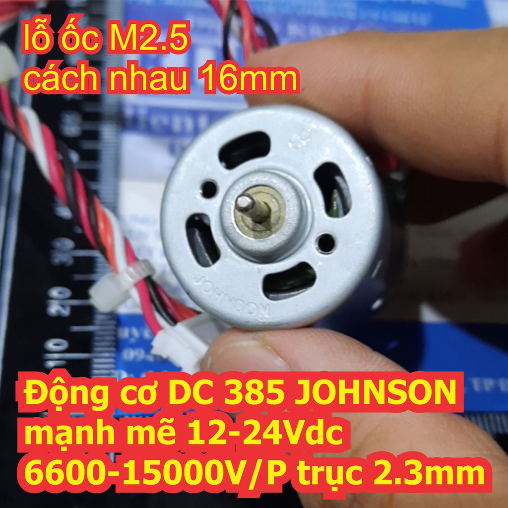 Động cơ DC 385 JOHNSON mạnh mẽ 12-24Vdc 6600-15000V/P trục 2.3mm kde7038 | BigBuy360 - bigbuy360.vn