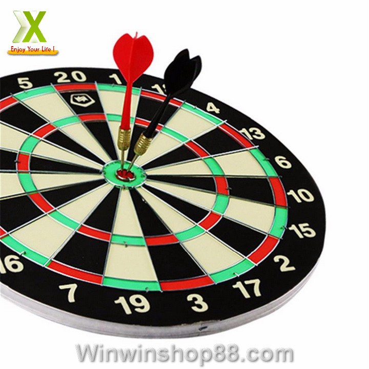 Combo BANG PHONG PHI TIEU 17 inch 40 cm bảng gỗ loại tốt kèm 6 mũi phi tiêu tốt và Bộ 3 mũi tên phi tiêu lá cờ nước Anh