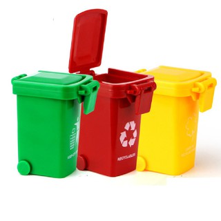 Thùng rác mini đồ chơi trẻ em, bộ sản phẩm đồ chơi thùng rác gồm 3 màu xanh vàng đỏ - ITOYS