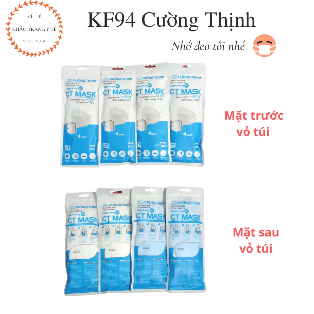 Khẩu Trang KF94 Khẩu Trang Kháng Khuẩn Khẩu Trang Y Tế 4 Lớp Công Nghệ Nhật Bán Túi 10 Chiếc Màu Trắng, Xanh, Xám, Đen